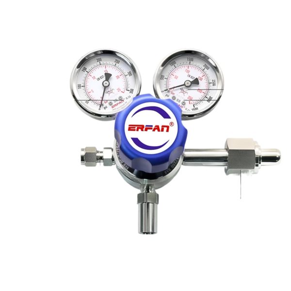 316L Stainless Steel Single Stage Pressure Regulator (Max Inlet 3500psi/250bar) for O2, N2, H2, He, Air, Ar, Co2, C2H2 - ERFAN EF-R11L-4P - Изображение 3