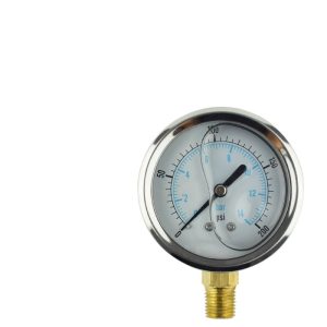 JIUXINYIBIAO Radial Shock-Resistant Pressure Gauge (0-200 PSI/0-14 bar) for Oil, Gas, Liquid, Water Pressure Measurement