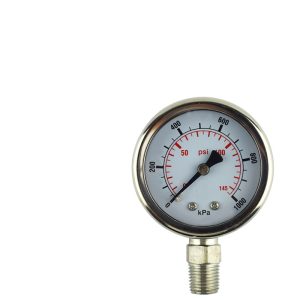 Industrial Stainless Steel Pressure Gauge (0-1000 kPa/0-145 psi) Y50 Radial Connection for Oil, Gas, Liquid, Water Systems