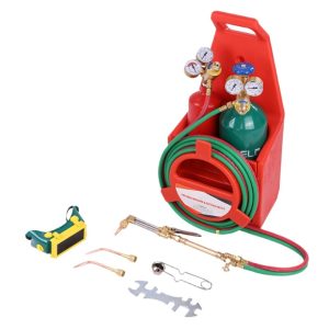 Portable Oxygen Acetylene Welding Cutting Torch Kit with Regulators & Hoses for Metalwork Applications