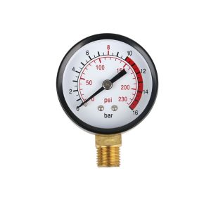 Water Filter Pressure Gauge (0-16 bar/0-230 psi, 40mm Dial) for Water Purifiers and Treatment Equipment