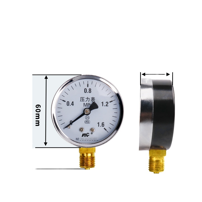 Mengchuan Instrument Y60 Pressure Gauge 0-1.6MPa, 2.5 Accuracy for Water, Air, Oil, Hydraulic Systems - Image 3