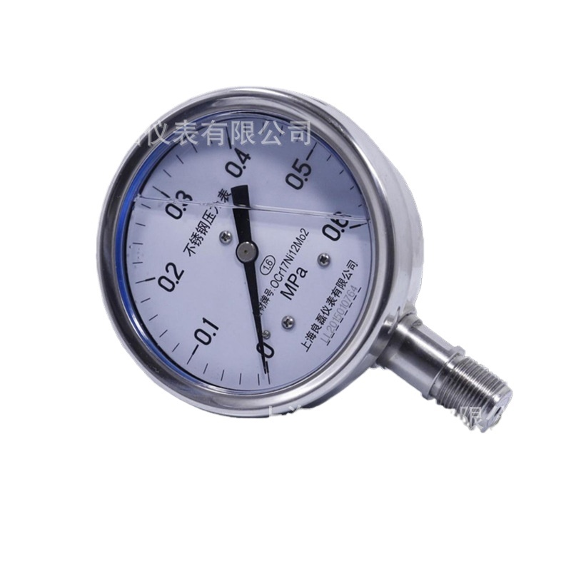 Lianglei Stainless Steel Pressure Gauge Y100-B-F-Z (0-1 MPa, OCr17Ni12Mo2) for HVAC Systems - Image 2
