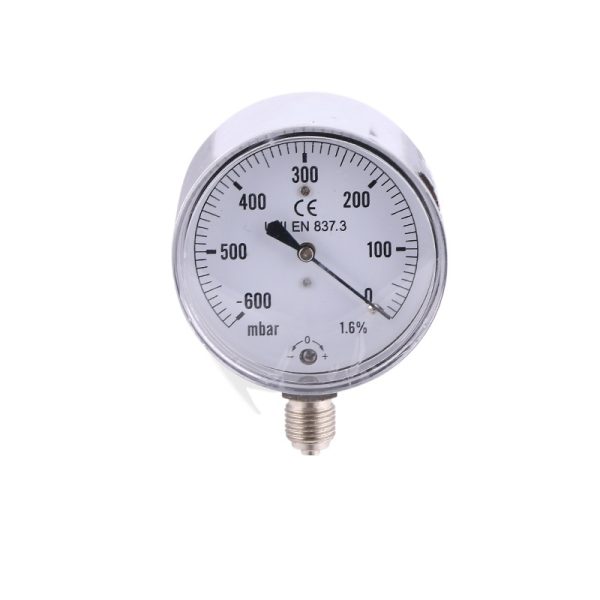 YE63V 63mm Electroplated Housing Diaphragm Vacuum Pressure Gauge (-600mbar to 0) for HVAC Systems Replaces OEM Parts