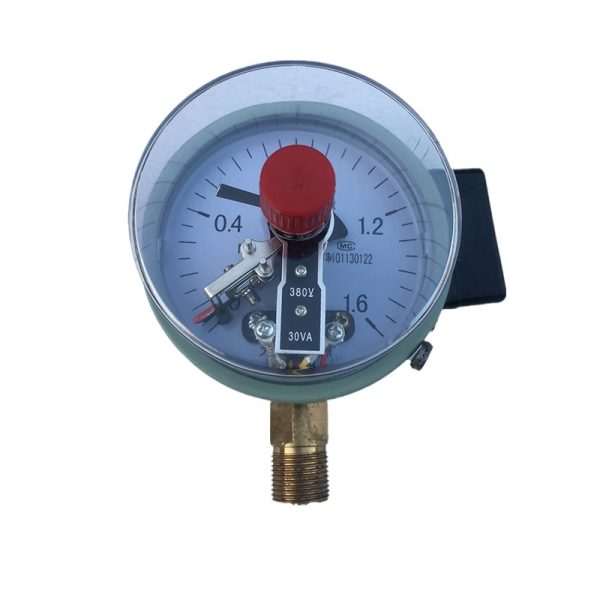 YXC-100 Magnetic-Assisted Electric Contact Vacuum Pressure Gauge (0-1.6MPa Visual Scale, 380V/30VA) for Fire Pump Control Systems