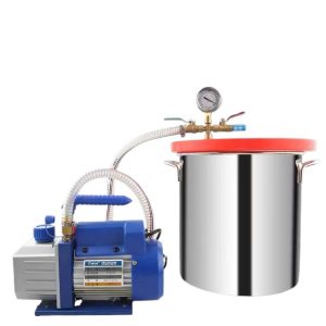 Oil-Free Silent Vacuum Pump Degassing Chamber Kit (304 Thickened Stainless Steel) for Resin Silicone Epoxy Degassing