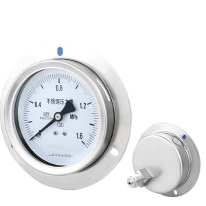 Axial Edge Stainless Steel Pressure Gauge Y100ZTBF for Oil Water Air Pressure Systems, Replaces Y100ZTBF