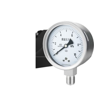 Stainless Steel Diaphragm Pressure Gauge YE100BF (0-40kPa, Sulfur-Resistant, High Temperature, Corrosion-Resistant) for Industrial HVAC Systems