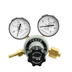 Provov Solid Copper Standard Gas Pressure Reducer Regulator (0-2.5 MPa, 0-25 MPa) for Mixed Gases Oxygen Argon Nitrogen Air Lab