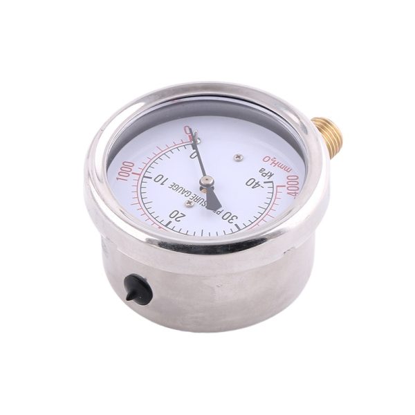 63mm Oil Filled Pressure Gauge 304 Stainless Steel Case Semi-Steel Negative Pressure Diaphragm Gauge YEN63V for HVAC Systems - Image 3