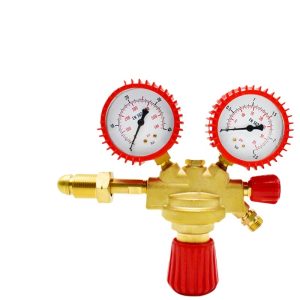 Italian Style Acetylene Pressure Reducer Industrial Gas Regulator ACR-01B Dual Gauge for Welding Heating Systems