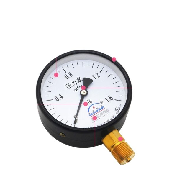 Axial Pressure Gauge Y100 (0-1.6 MPa, 1.6 Accuracy) for Water, Hydraulic, Oil, Air Systems - Изображение 2