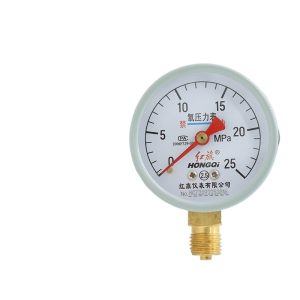 Hongqi YO-60 Oxygen Pressure Gauge Meter - M14*1.5 Thread, 2.5 Accuracy Class, -0.1~40MPa Range, Made in China