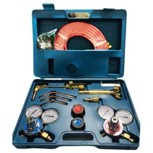 Oxygen Acetylene Welding Cutting Torch Kit with Gauges Hoses and Regulators for Oxy-Fuel Brazing