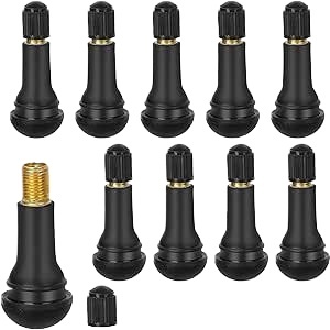 TR413 Rubber Snap-in Tire Valve Stems (10-Pack) for Car & Motorcycle Tubeless Tires, Replaces TR413