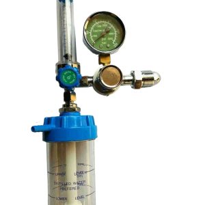 Medical Oxygen Regulator Pressure Gauge Flowmeter with Humidifier Bottle External Thread for Oxygen Inhaler
