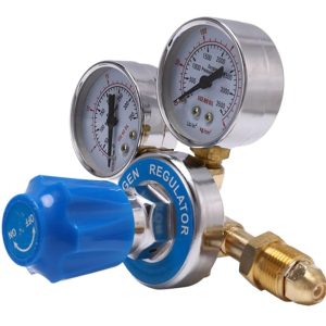 Oxygen Regulator (dual gauge, 3500 PSI inlet, 350 PSI outlet) for Oxygen Tank Pressure Reduction Replaces WQ-001