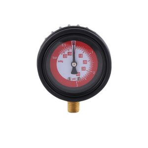 OUKATHER 2.5" Black Iron Case Pressure Gauge Compound Pressure Meter with Rubber Protective Cover for HVAC Systems, Replaces 110