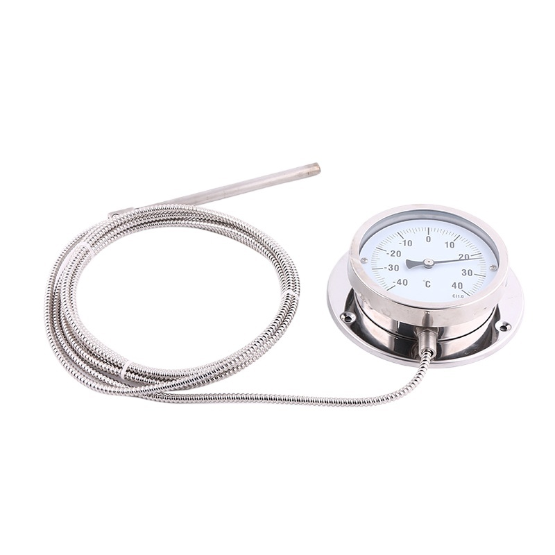 Industrial Pressure Type Temperature Gauge with Capillary Tube 100mm Radial Full Steel for HVAC Systems - Image 2