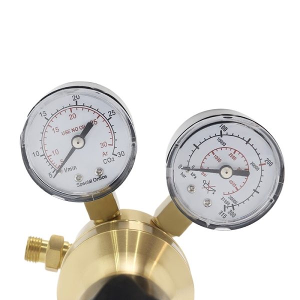 PRIMA Argon Gas Pressure Regulator Dual Gauge Brass Heavy Duty for Welding and HVAC Systems - Imagem 3