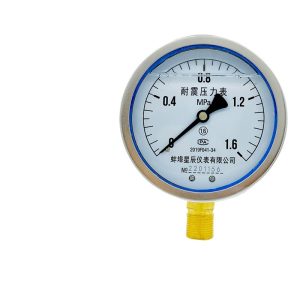 Durable YN-100 Seismic Pressure Gauge (0-1.6MPa, 100mm, 1.6 Accuracy) for Water, Air, Hydraulic, Vacuum Systems Replaces Pressure Gauges