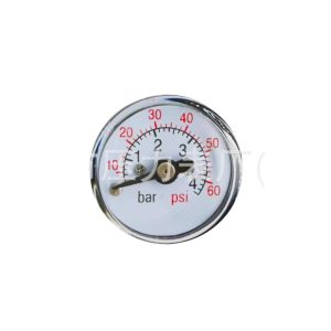 Axial Pressure Gauge Y25-1 (0-60 PSI/0-4 Bar) 25mm Diameter for Air/Oil Pressure Systems, Replaces YN40/Y25