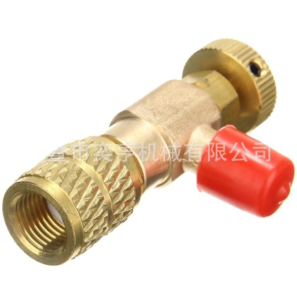 Brass Forged AC Refrigerant Charging Safety Valve (Multiple Adapters) for R22, R410A, R32 Refrigerants