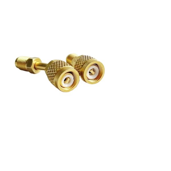 Pure Copper R22 to R410a Refrigerant Adapter (1/4 to 5/16 or 5/16 to 1/4) 45° or Straight Coupler for HVAC Systems - Imej 3