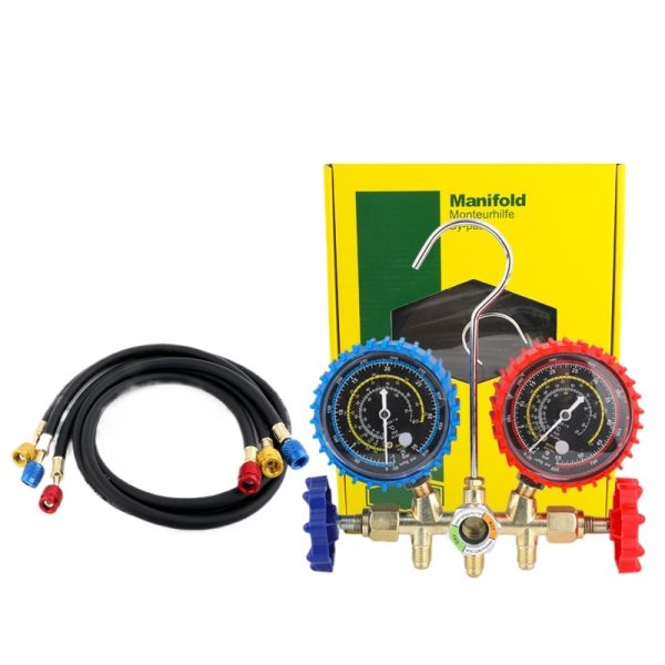 Automotive AC Refrigerant Manifold Gauge Set (CT-536G) with 0.9m Hoses for Car AC System Testing and Charging