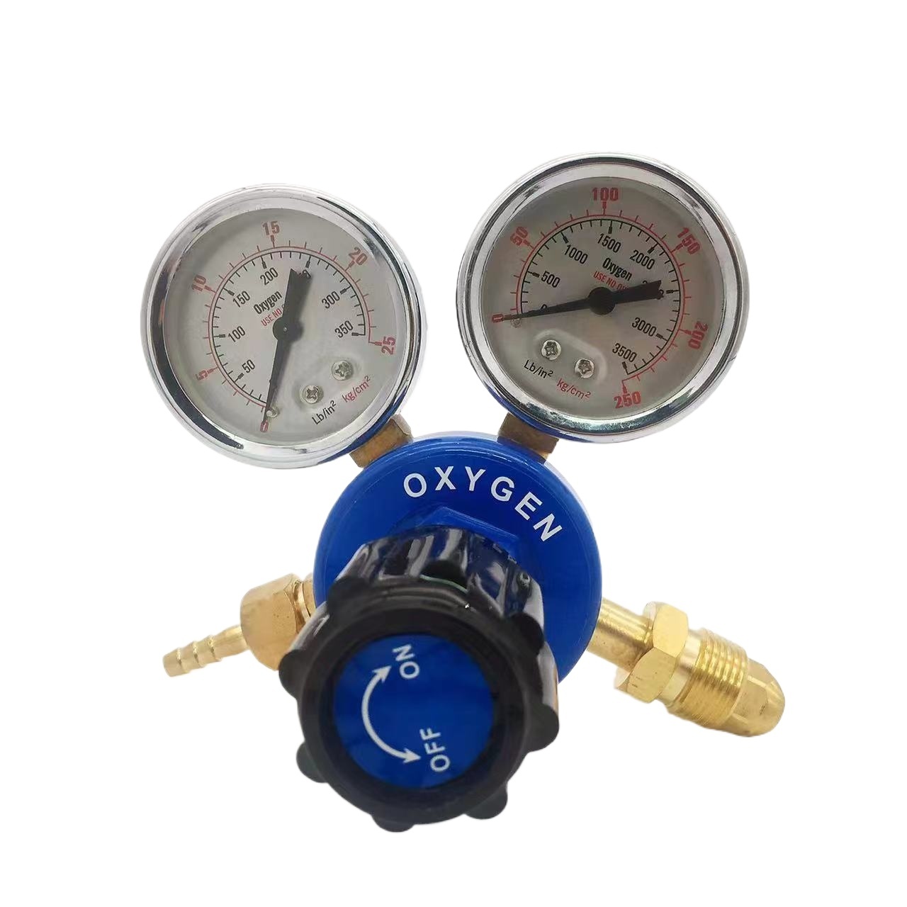 Aluminum Alloy Oxygen Pressure Regulator G5/8 Male Thread Valve with Dual Gauges for Gas Welding Cutting - Image 5