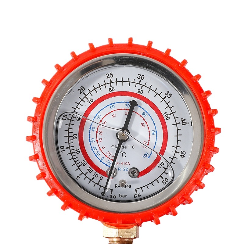 Refrigerant Charging Gauge with Sight Glass (R22/R410A/R134a) High Pressure Anti-Vibration Metal Handle Aluminum Valve for HVAC System - Image 2