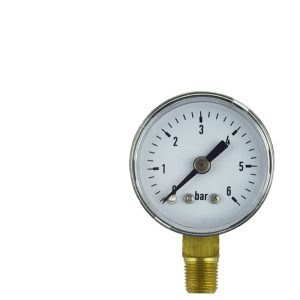 Radial Pressure Gauge (0-6 bar) for Oil, Gas, Liquid, Water Pressure Measurement Compatible with HVAC Systems Replaces Y40 Model