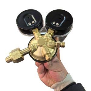 Oxygen Acetylene Regulator with CGA540 Inlet and Dual Gauges (0-3500psi/0-25) for Welding Solder Brazing Cutting Applications