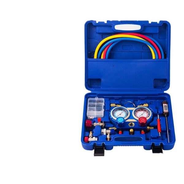 Automotive AC Manifold Gauge Set (R410a, R134a) with Dual Gauges, Hoses & Couplers for Car Home HVAC Refrigerant Charging