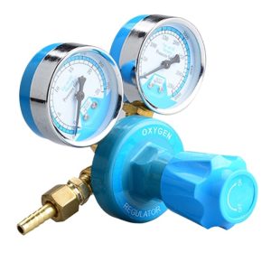 Nakata Type Oxygen Gas Pressure Regulator with Dual Gauges (0-25MPa, 0-4000psi) for Argon Tanks, Replaces WQ-001
