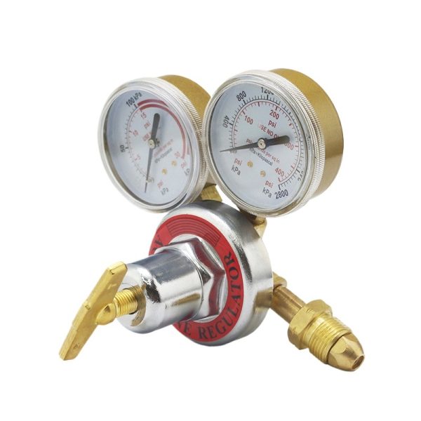 Medium Acetylene Pressure Regulator (Acetyl Regulator) with Dual Gauges for Gas Welding and Cutting - รูปภาพ 2