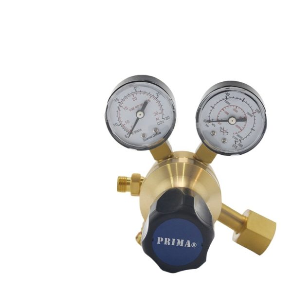 PRIMA Argon Gas Pressure Regulator Dual Gauge Brass Heavy Duty for Welding and HVAC Systems