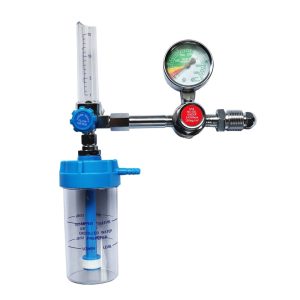 Oxygen Inhaler Pressure Reducer with Flow Meter and Humidifier Bottle (Medical Grade) - External Thread G5/8