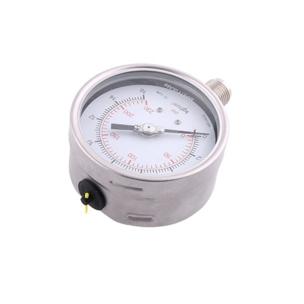 100mm Radial Oil Filled Pressure Gauge (0-16 kgf/cm2, CL 1.0%), All Stainless Steel Pressure Gauge, Laser Welded Vacuum Pressure Gauge YB100B - 이미지 3
