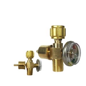 Full Brass Oxygen Cylinder Valve 2L (Pure Copper, Wear-Resistant, Oil-Proof, Waterproof, Anti-Rust) for Welding Apparatuses