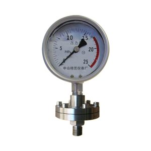 Diaphragm Pressure Gauge YMNF-100 (25 MPa) - Stainless Steel, Oil-Filled, M20*1.5 Thread for Industrial HVAC Systems