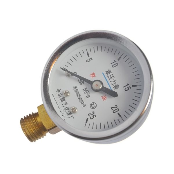 精艺 Oxygen Pressure Gauge (0-25 MPa) Radial Mount 50mm Dial for HVAC Oxygen Systems, Replaces YO-50 - 이미지 2