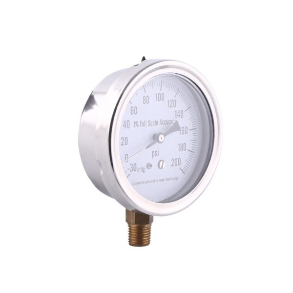 Fluid Filled Pressure Gauge YN75ZC (75mm Dial, -30-0-200psi / -1bar-1000bar, 1% Full Scale Accuracy) for HVAC Systems Replaces HVAC Pressure Gages - Gambar 2