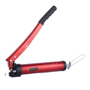 Hantuo Red Extended Handle Manual Grease Gun (10000-13000 PSI) for Excavators and Engineering Machinery, Replaces HT-609