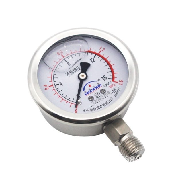 Huake Yongyi YN60BF Radial All Stainless Steel Pressure Gauge (0-1.6MPa, 2.5 Accuracy) for HVAC Systems Replaces 22053208 - 이미지 3