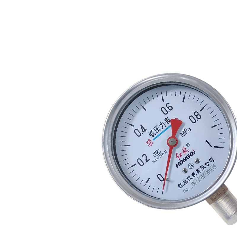 Hongqi YO-100BF Stainless Steel Oxygen Pressure Gauge M20*1.5, High Precision Industrial Pressure Meter - Image 2