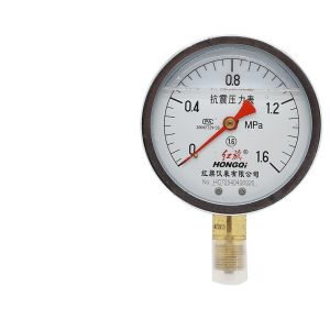 Hongqi YTN-100/YN-100 Shock-Resistant Pressure Gauge, Oil-Filled Vacuum Pressure Meter, M20*1.5, 100mm Dial