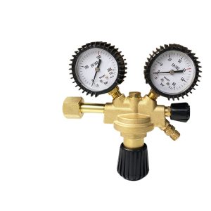 Full Brass Italian Style Nitrogen Pressure Regulator Shockproof Gauge for Nitrogen & CO2 Gas Cylinders