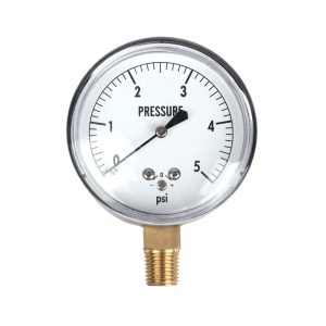 Round Dial Pressure Gauge Y60 0-5 psi with Adjustable Zero for HVAC Systems