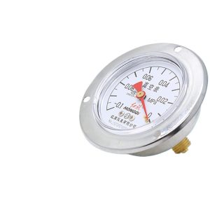 Hongqi Y-60ZT Axial Pressure Gauge with Flange, Back Connection, Panel Mount, 2.5% Accuracy, M14*1.5, Industrial General Purpose Manometer